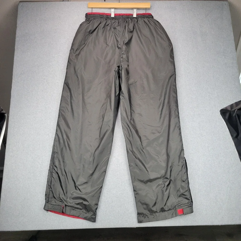 Starter Track Pants Mens L Grey Red Reversible Y2K Nylon Windbreaker Wide Leg